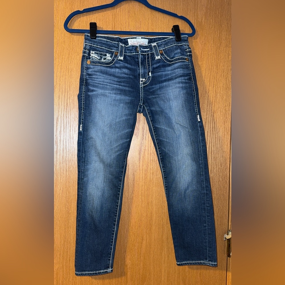 Big Star Vintage Collection Liv Slim Straight Cropped Distressed Jeans Size 27